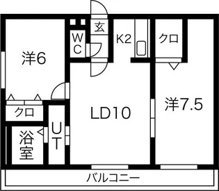 リベルティ南平岸【3階】の間取り