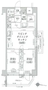 ルフレプレミアム日暮里【5階】の間取り