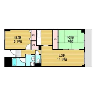 デセンテ上新庄【4階】の間取り