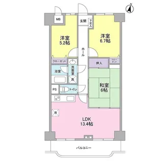 ラ・コスタ壱番館【10階】の間取り