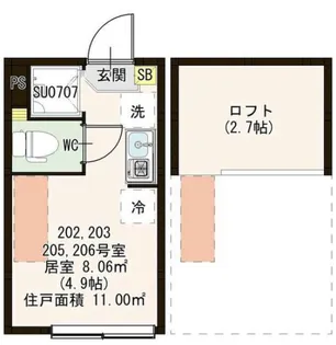 ハーモニーテラス和泉XI【2階】の間取り