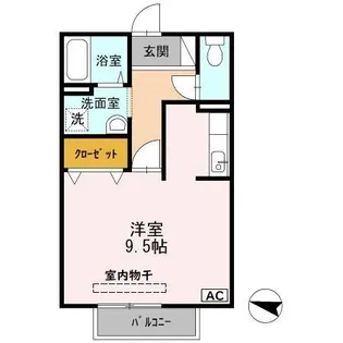 エクレール西三城B【2階】の間取り