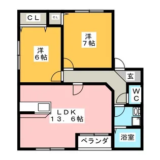チャームタウンゴールドストーン【2階】の間取り