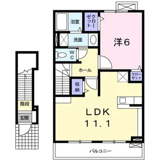 スカイハイツ 1号館【2階】の間取り