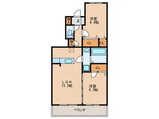 プルヌス コリーヌ【2階】の間取り