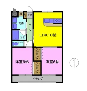 パークタウン畑中NJ【3階】の間取り