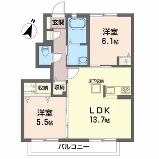 シャーメゾン シンフォニー【1階】の間取り