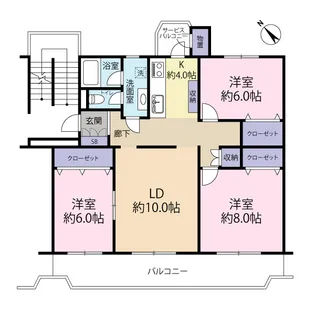 稲毛マリンハイツ【5階】の間取り