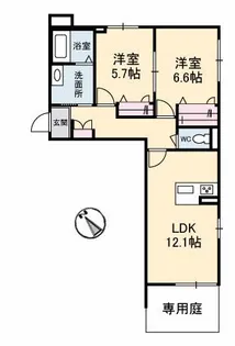 Clan古市【1階】の間取り