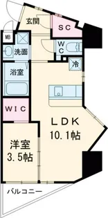 ウィングス重住【4階】の間取り