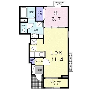 ラヴィアンN【1階】の間取り
