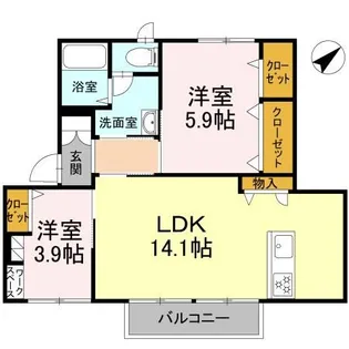 フレグランス原 B棟【1階】の間取り