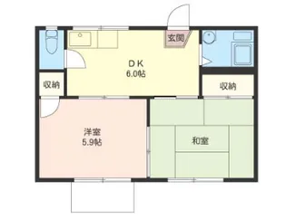 コーポ弥生B【1階】の間取り