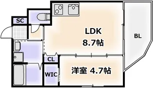ハイフェンス山坂【4階】の間取り