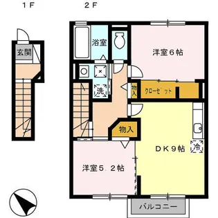 メゾンddソウェルB【2階】の間取り