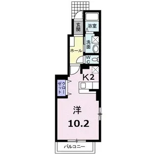 シャン・イリーデB【1階】の間取り