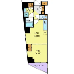 ミライズ横濱桜木町レジデンス【6階】の間取り