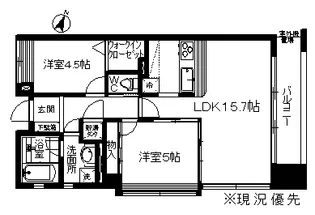 カーサ・デル・プラド北目町【8階】の間取り