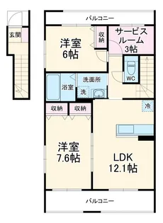 オークス中川【2階】の間取り