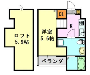 アン・ヴィラージュ蘇我【2階】の間取り