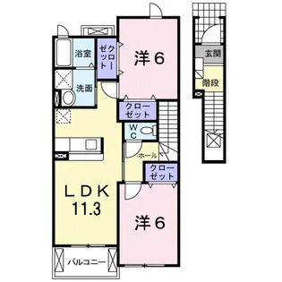 カトル・セゾン II【2階】の間取り