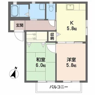 メゾン・ド・エスプリ A棟【2階】の間取り