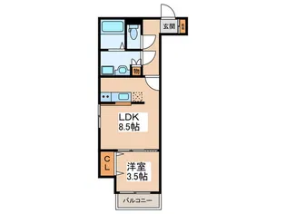 ノイヴェル東住吉【1階】の間取り