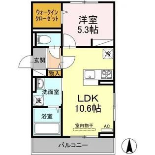ラポルテボヌール【2階】の間取り