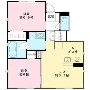 カーサ浜町【1階】の間取り