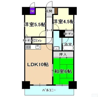 ライオンズマンション福山参番館【5階】の間取り