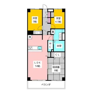 上石神井ビューハイツ【3階】の間取り