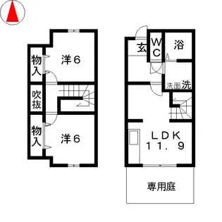 愛知県名古屋市守山区桔梗平2【一戸建】の間取り