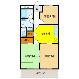 岐阜県羽島郡笠松町円城寺【アパート】の間取り
