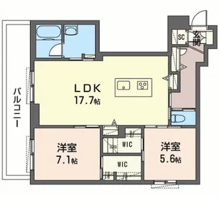 ヴィアソーレイツキ【2階】の間取り
