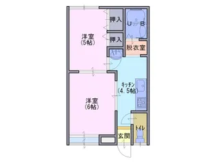 コーポ二川目【1階】の間取り