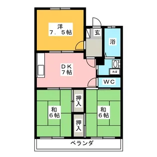 サンハイツ徳重【2階】の間取り
