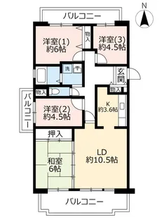 URルミエール千鳥【3階】の間取り
