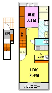 コスモス城東II【2階】の間取り