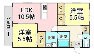 福岡県北九州市小倉北区泉台1【アパート】の間取り