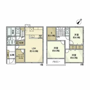 愛知県名古屋市緑区有松幕山【一戸建】の間取り