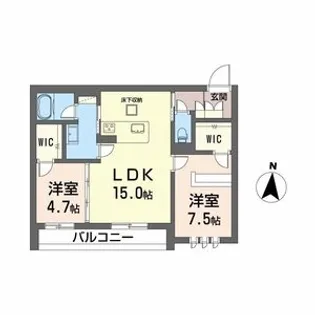 DEUXリジエール【1階】の間取り