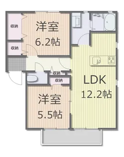 ディアスK2 A棟【1階】の間取り