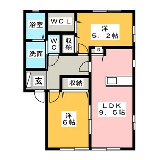 サンガーデン上川 C【1階】の間取り