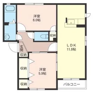 サンクゼールI シャーメゾン【2階】の間取り