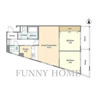 東京都世田谷区太子堂3【マンション】の間取り
