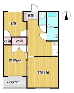 エクセルコーポ材木町【1階】の間取り