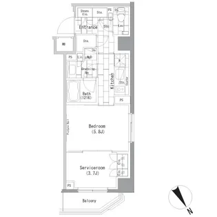 ザ・パークハビオ横浜山手【6階】の間取り