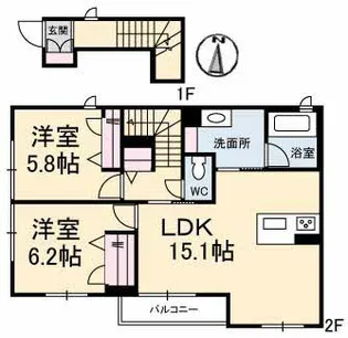 リラフォート東手城II【2階】の間取り