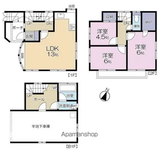 東京都世田谷区弦巻1【一戸建】の間取り