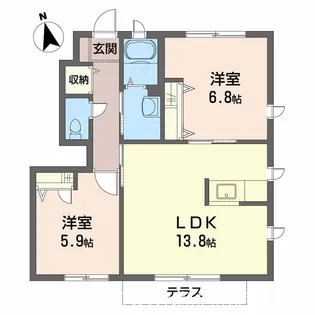 シャーメゾン秋桜【1階】の間取り